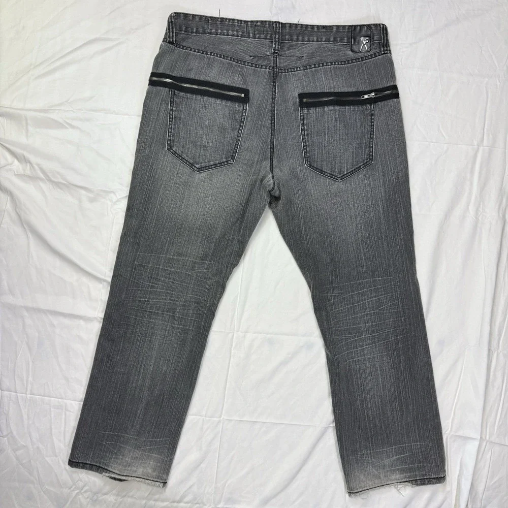 VTG Marc Ecko Jeans Cut and Sew Black Denim Men's 38x30 Straight Grunge Designer